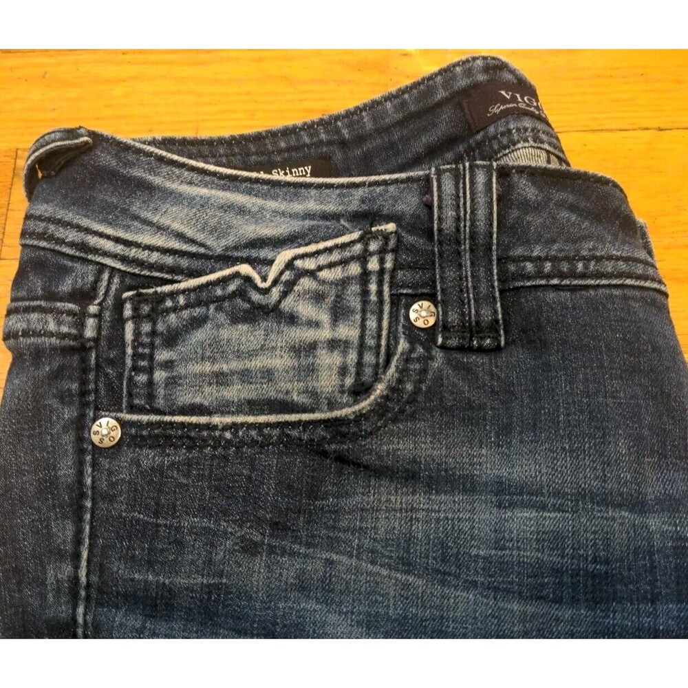 Vigoss Jeans Women's Roll Skinny Distressed Medium Wash Low Rise Blue 8/9 30x28 - Picture 4 of 12
